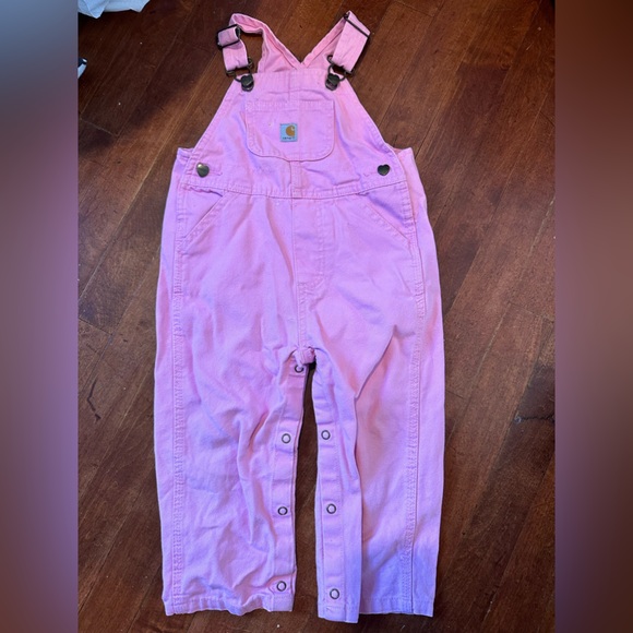 Carhartt- pink overalls with heart detailing size 24 months - Picture 1 of 5